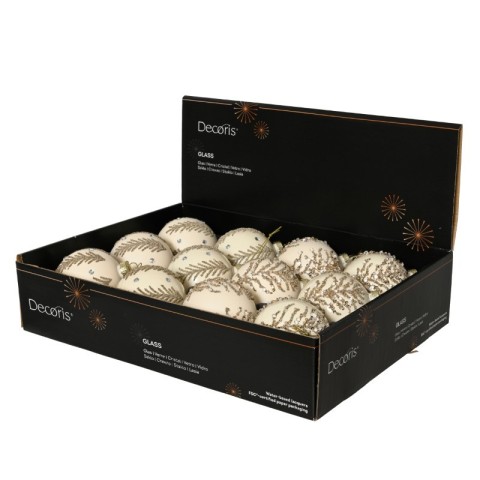 SFERA VETRO RAMI STRASS D.8 CREAM 2